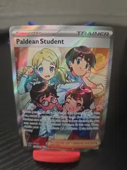 Pokemon TCG Paldean Student Full Art Trainer Holo Card 230/091 Paldean Fates - Image 1