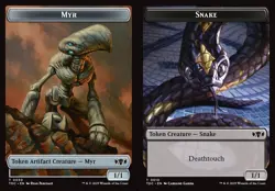 MTG Commander TDM TOKEN Myr #0030 Snake #0010 PLAYSET 4X X4 - Image 1