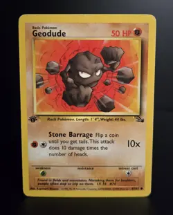 Pokemon TCG - GEODUDE - 1ST EDITION - 47/62 - FOSSIL (1999) - WOTC - MP/LP - Image 1