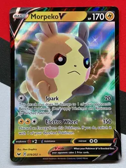 Morpeko V 079/202 Ultra Rare Sword & Shield Base Set Pokemon PACK FRESH - Image 1