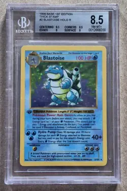 1999 Pokemon Base Set 1st Edition Thick Stamp Blastoise - Image 1