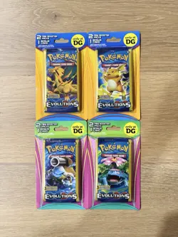 Pokemon XY EVOLUTIONS DG Mini Booster Blister - Set Of 4 - Image 1