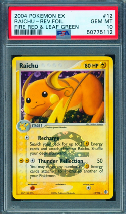 Pokemon EX Fire Red & Leaf Green Raichu Reverse Holo 12/112 PSA 10 - Image 1