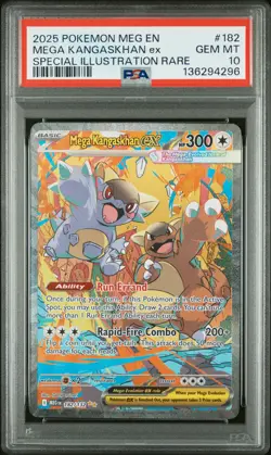 2025 POKEMON MEG EN-MEGA EVOLUTION #182 MEGA KANGASKHAN EX PSA 10 - Image 1