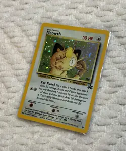 2000 Pokemon Meowth Holo Black Star Promo #10 GB Gameboy Stamped EXC See Photos - Image 1
