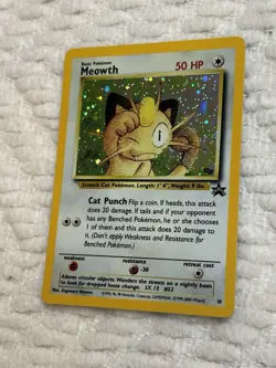 2000 Pokemon Meowth Holo Black Star Promo #10 GB Gameboy Stamped EXC See Photos - Image 2