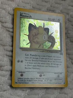 2000 Pokemon Meowth Holo Black Star Promo #10 GB Gameboy Stamped EXC See Photos - Image 3