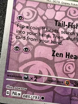 Pokemon TCG Slowpoke Scarlet & Violet - Paldea Evolved 085/193 Reverse Holo - Image 3