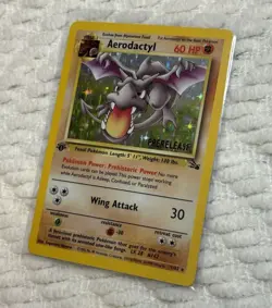1999 Pokemon Prerelease Aerodactyl 1st Edition Holo Rare Fossil 1/62 EXC+ - Image 1