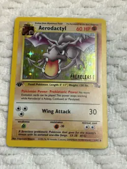 1999 Pokemon Prerelease Aerodactyl 1st Edition Holo Rare Fossil 1/62 EXC+ - Image 2
