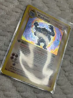1999 Pokemon Shadowless Base Set Machamp Holo Rare 8/102 Played See Photos - Image 2