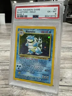 2000 POKEMON BASE SET 2 BLASTOISE HOLO RARE #2 EX - MINT PSA 6 - Image 2