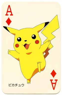 1998 Vintage Pikachu Ace of Diamonds Pokemon Televi-kun Poker Playing Card - Image 2