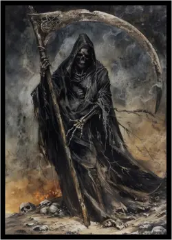 100 MTG Card Sleeves with 100 Inner Sleeves, Textured Back Art Grimripper - Image 1