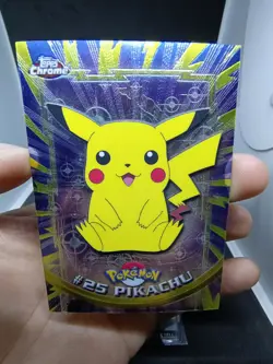 Pokemon Card - PIKACHU #25 (TOPPS CHROME) YEAR 2000 / POKEMON T.V. / "NM-MINT" - Image 2