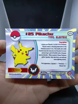 Pokemon Card - PIKACHU #25 (TOPPS CHROME) YEAR 2000 / POKEMON T.V. / "NM-MINT" - Image 3