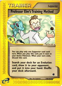 Pokemon TCG Trainer Card Regular Professor Elm's Training Method 148/165 LP - Image 1
