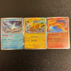 Zapdos Moltres Articuno Pokemon LEGENDARY BIRDS HOLOS 3 Card Set NM! - Image 1