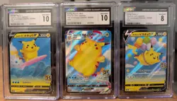 Japanese 25th Anniversary Pikachu Collection - 3 Graded Cards - Image 1