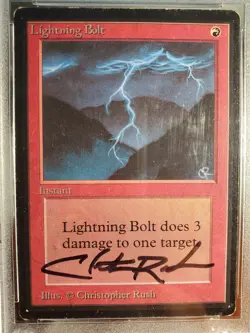 MTG Beta LIGHTNING BOLT Instant MP PSA / DNA Signed CHRISTOPHER RUSH AUTO 10 - Image 2