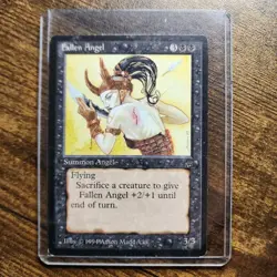 MTG - Magic The Gathering - Legends - FALLEN ANGEL - RARE - MODERATE PLAY - Image 1