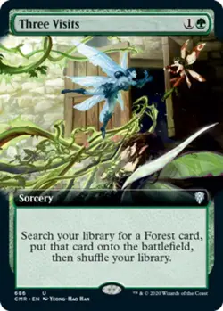 MTG Three Visits (Extended Art), Light Play, English Commander Legends - Image 1
