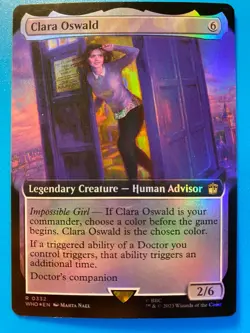 MTG 1x FOIL EXTENDED ART Clara Oswald # 332 Universes Doctor Who Magic the x1 NM - Image 1