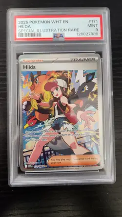 2025 POKEMON WHT EN-WHITE FLARE SPECIAL ILLUSTRATION RARE #171 HILDA PSA 9 - Image 1