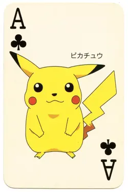 1998 Vintage Pikachu Ace of Clubs Pokemon Televi-kun Poker Playing Card - Image 2