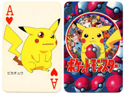 1998 Vintage Pikachu Ace of Hearts Pokemon Televi-kun Poker Playing Card - Image 1