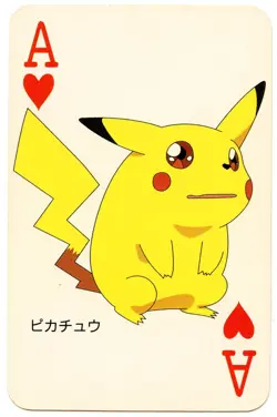 1998 Vintage Pikachu Ace of Hearts Pokemon Televi-kun Poker Playing Card - Image 2