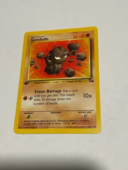 Pokemon TCG Fossil 1st Edition #47/62 Geodude LP+ - Image 1