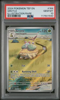 2024 Pokemon Tef En-Temporal Forces Illustration Rare Grotle #164 PSA 10 - Image 1