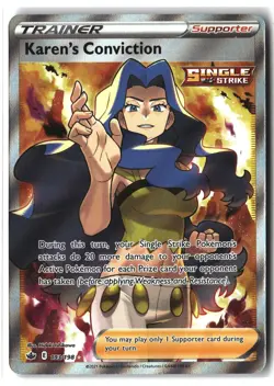 Karen's Conviction ⭐ 193/198 Holo Rare Ultra Chilling Reign 2021 Pokemon NM - Image 1
