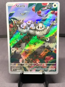 Pokemon TCG Starly Illustration Rare 221/198 SV01: Scarlet & Violet Base Set NM - Image 1