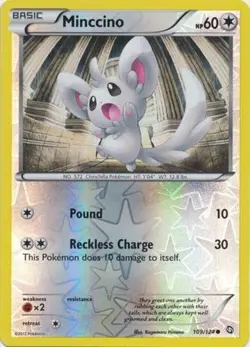 Pokemon - Minccino - 109/124 - Dragons Exalted - Reverse Holo - NM/M - Image 1