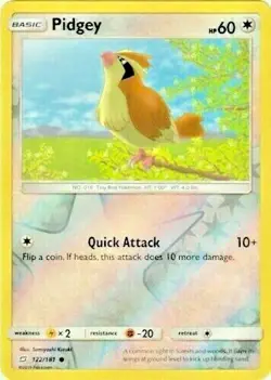 Pidgey 122/181 S&M Team Up REVERSE HOLO PERFECT MINT! Pokemon - Image 1