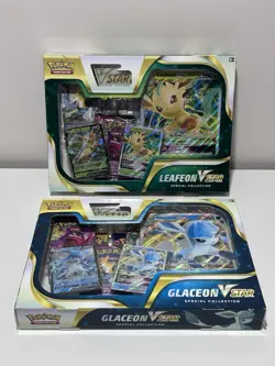 Pokemon TCG Glaceon & Leafeon VSTAR Special Collection Sealed Set of 2 SEE DISC - Image 1