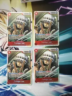 4x One Piece TCG English OP14-009 Trafalgar Law SR Playset The Azure Sea’s Seven - Image 1