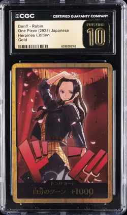 2025 ONE PIECE JPN HEROINES ED GOLD DON!! - ROBIN CGC 10 PERFECT - Image 1