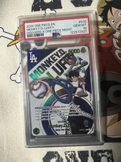 One Piece Monkey D. Luffy Dodgers Card PSA 10 GEM Mint Promo Card English - Image 2
