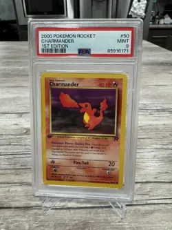 Charmander - 50/82 1st Edition Team Rocket Pokemon Card PSA 9 MINT - Image 1