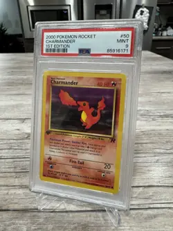 Charmander - 50/82 1st Edition Team Rocket Pokemon Card PSA 9 MINT - Image 2