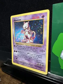Pokemon Card Mewtwo 10/102 Base Set Shadowless Holo 325🔥 MP HP +🔥 - Image 2