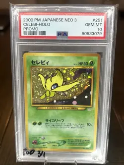 2000 Pokemon Card Japanese Neo 3 Celebi Promo No. 251 Holo PSA 10 MINT - Image 1