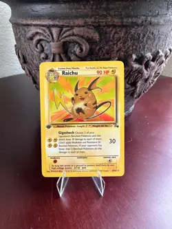 Raichu 29/62 Rare 1st Edition Fossil Pokemon Card vintage non holo - Image 1