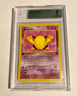 MINT 9 Pokemon 2000 Drowzee Team Rocket 1st Editon 54/82 Beckett 9 - Image 1