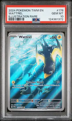 2024 POKEMON TWM EN-TWILIGHT MASQUERADE ILLUSTRATION RARE #178 WATTREL PSA 10 - Image 1
