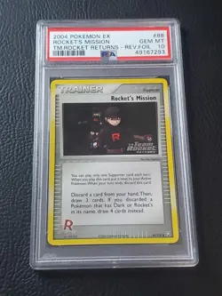 2004 Pokemon EX Team Rocket Returns Rocket's Mission Reverse Foil 88/109 PSA 10 - Image 1