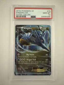 Pokemon 2016 XY Fates Collide Kingdra EX #73/124 PSA 10 GEM MINT - Image 1